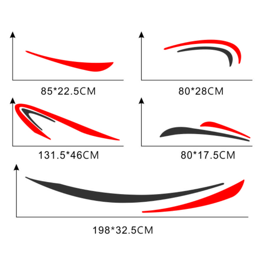 2PCS/SET Car Red+Grey Stripe Decal Stickers For Caravan Travel Camper Van RV BUS