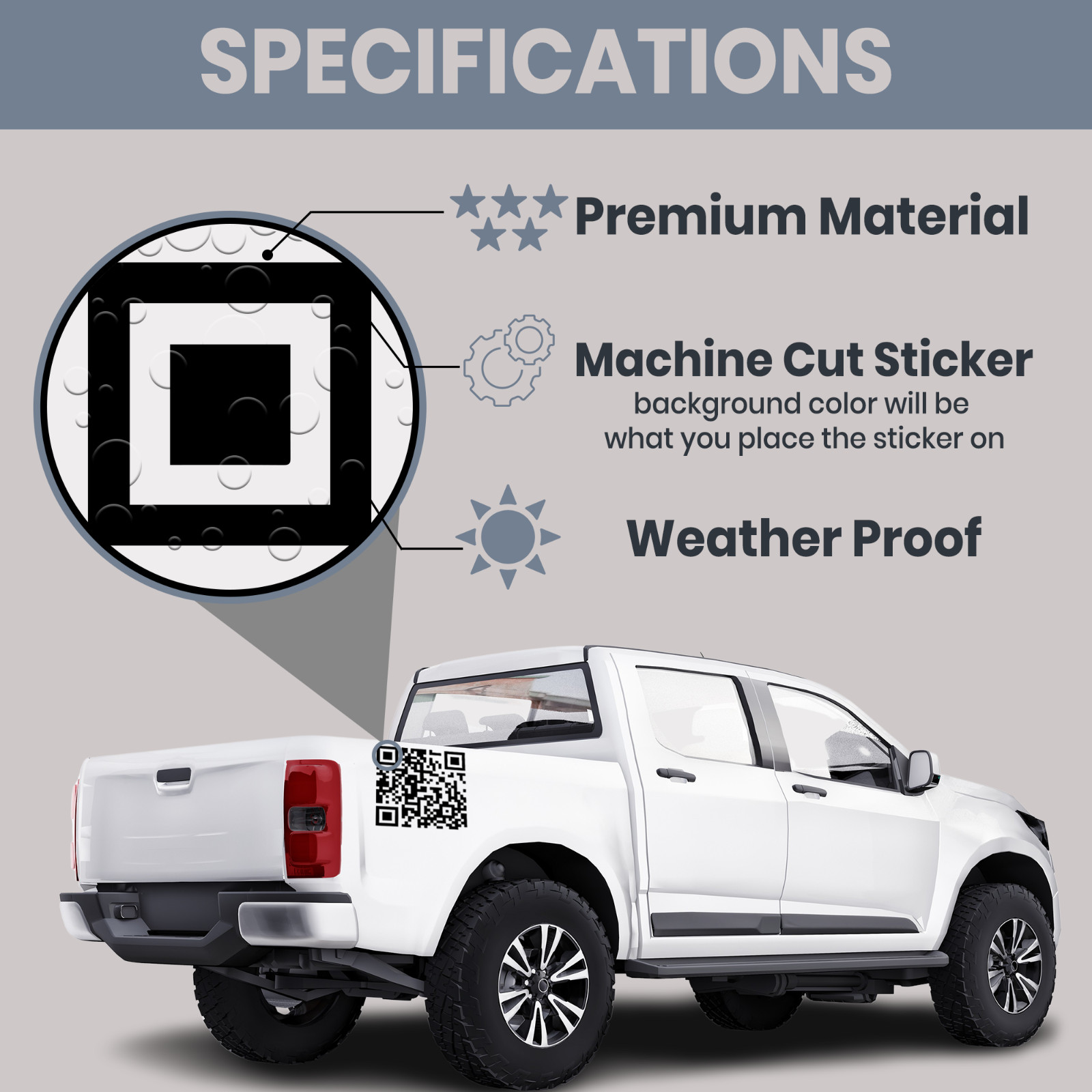 Custom QR Code Website URL Sticker for Business Car Glass Wall Vinyl Decal
