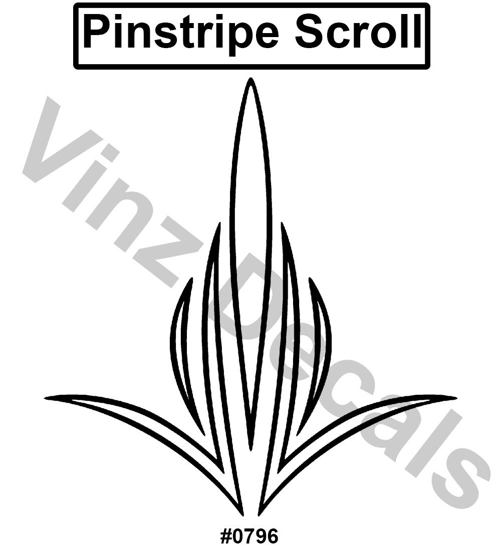 High-Quality Vinyl Pinstripe / Scroll Decal -Many Colors & Sizes- (#0796)