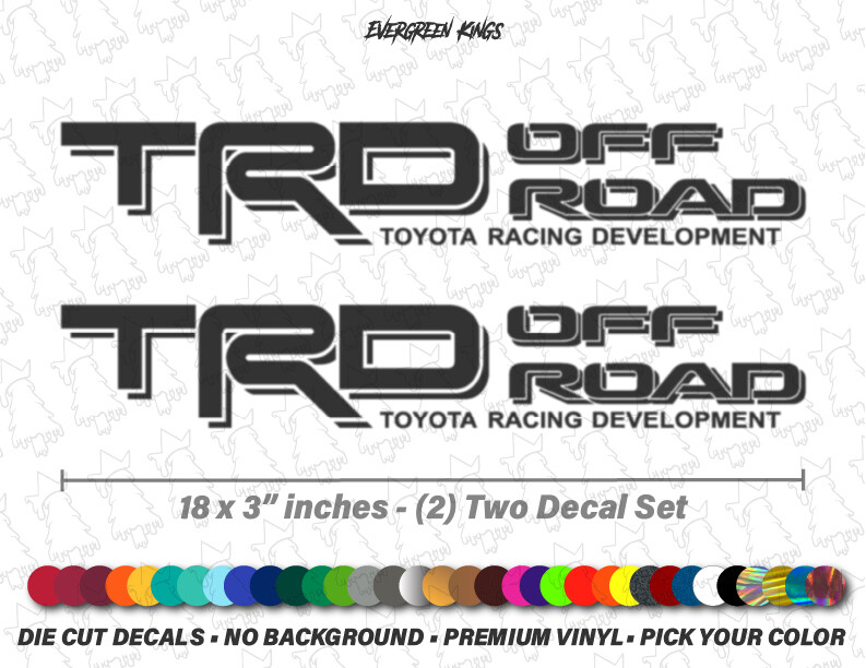 TRD Off Road Decals Set for Toyota Tacoma Tundra Truck Bedside 4X4 Stickers