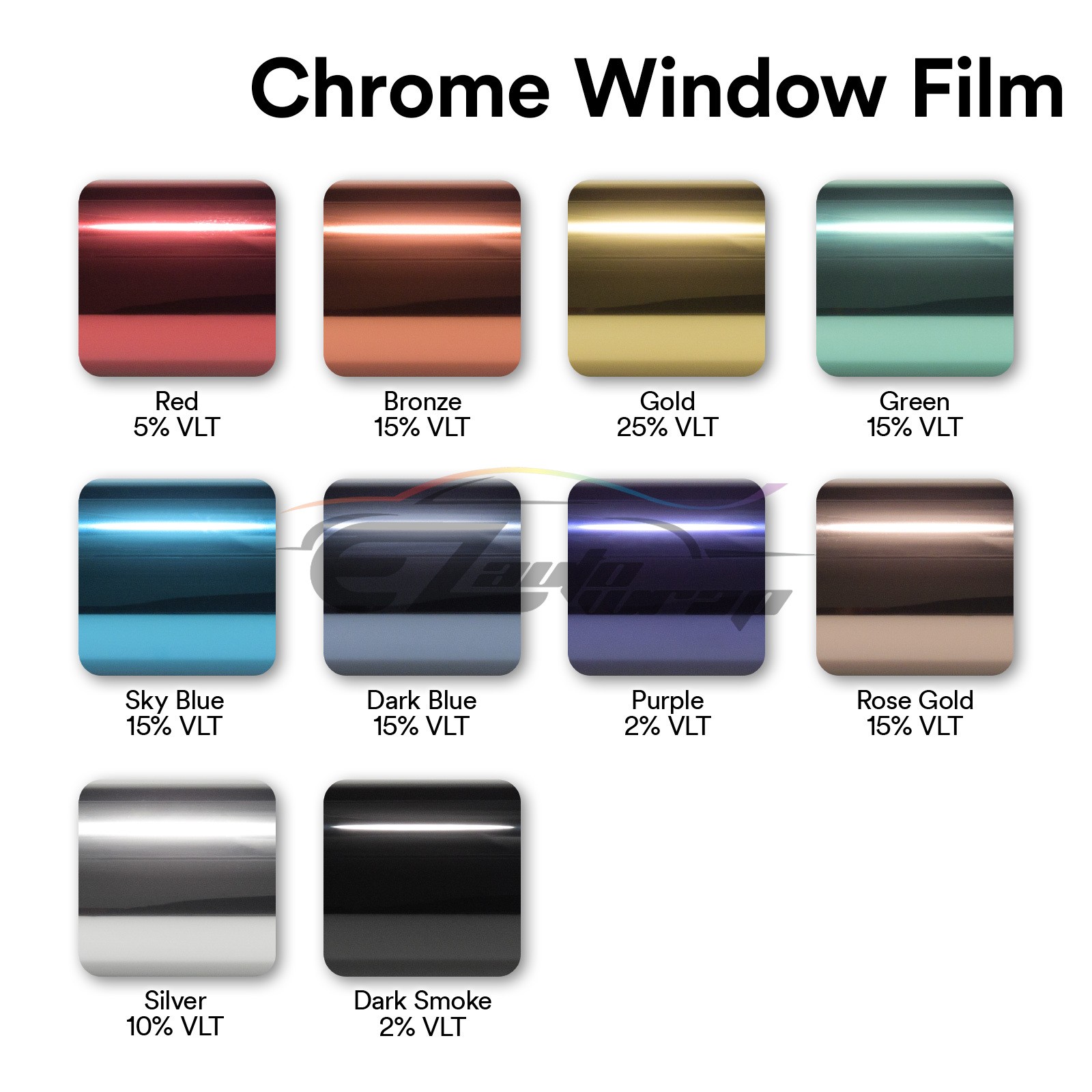 Rose Gold Chrome Window Tint One Way Mirror Film UV Heat Reflective Home Office