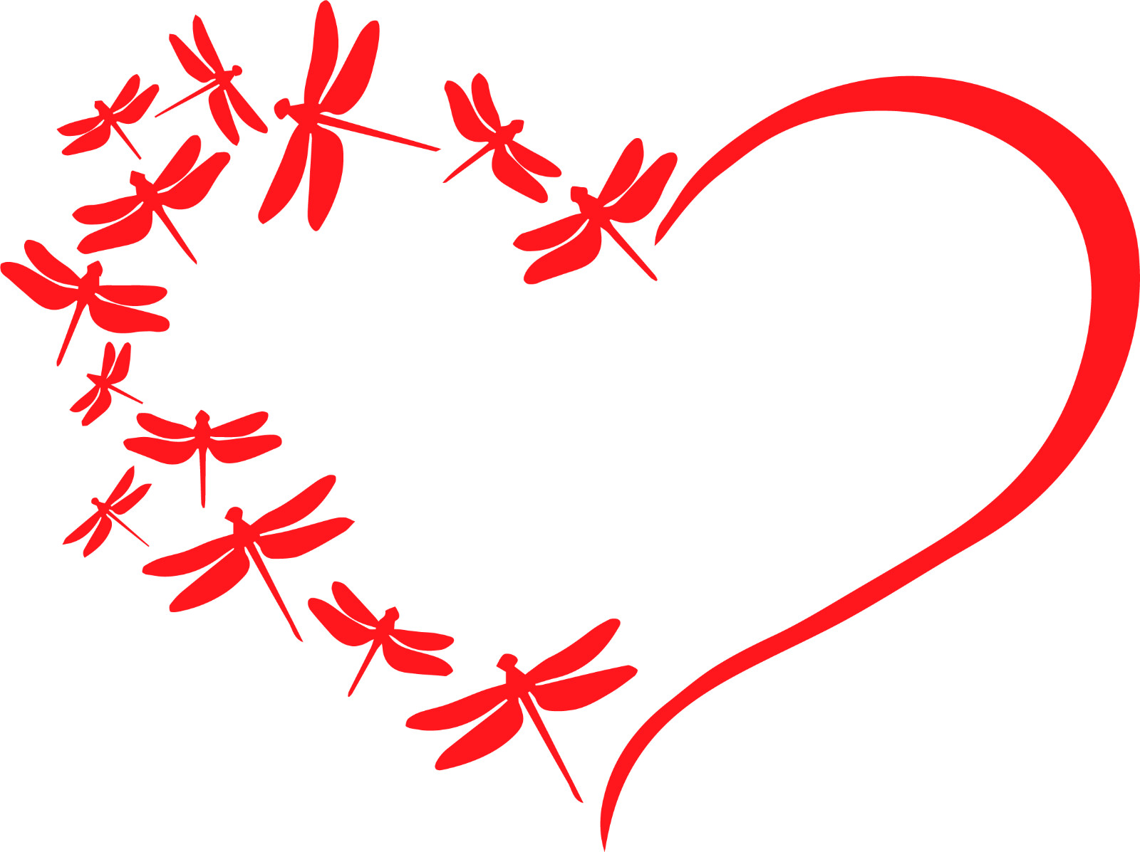 Dragonfly Heart Family Dragonflies Vinyl Decal for car Truck Laptop 6 inches