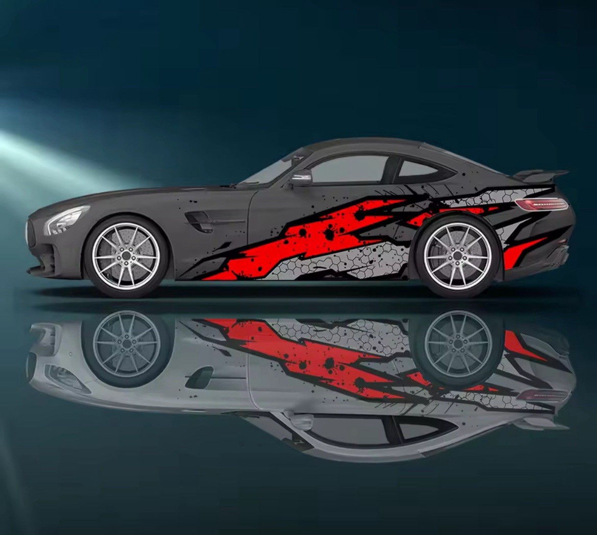 Flame Car Decals; Flame Racing Sport Livery Decal For Both Sides Of Car; Flames
