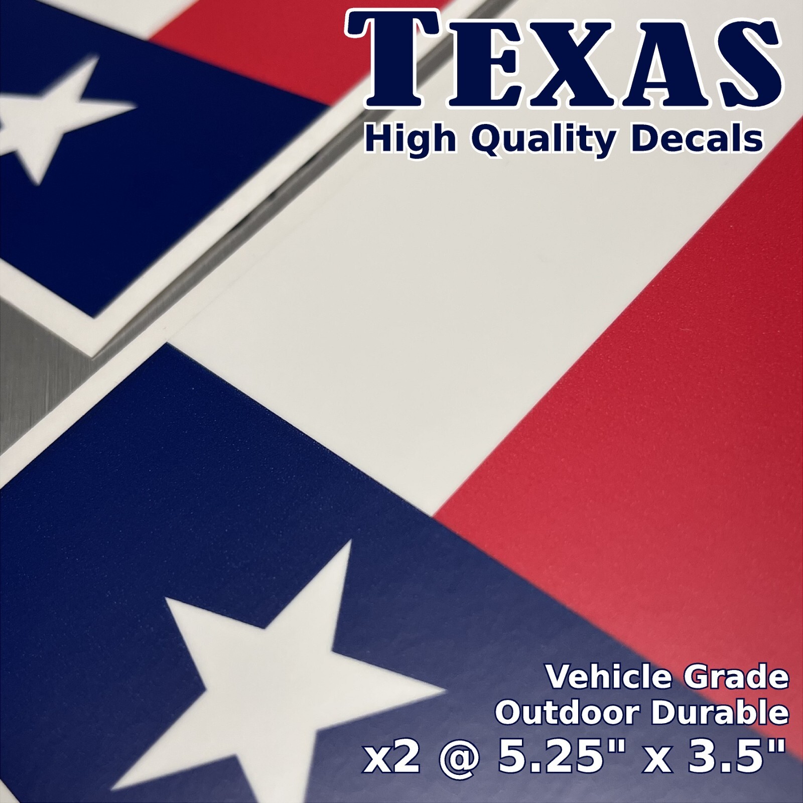 State of Texas Flag Sticker 2 Pack Laminated High Quality Decals