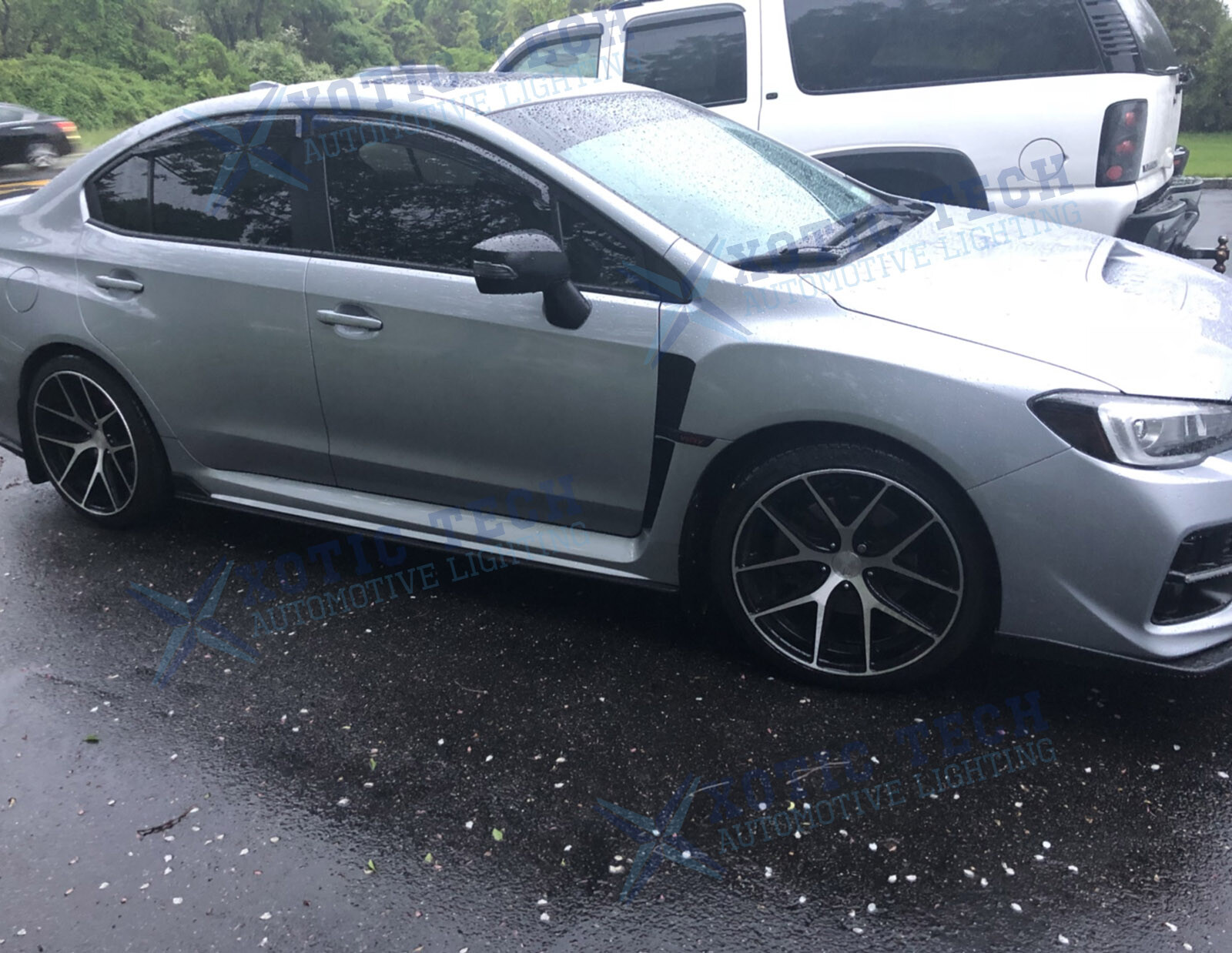 Carbon Fiber Texture Upper Lower Sider Air Flow Fender Decal For WRX STI 2015-up