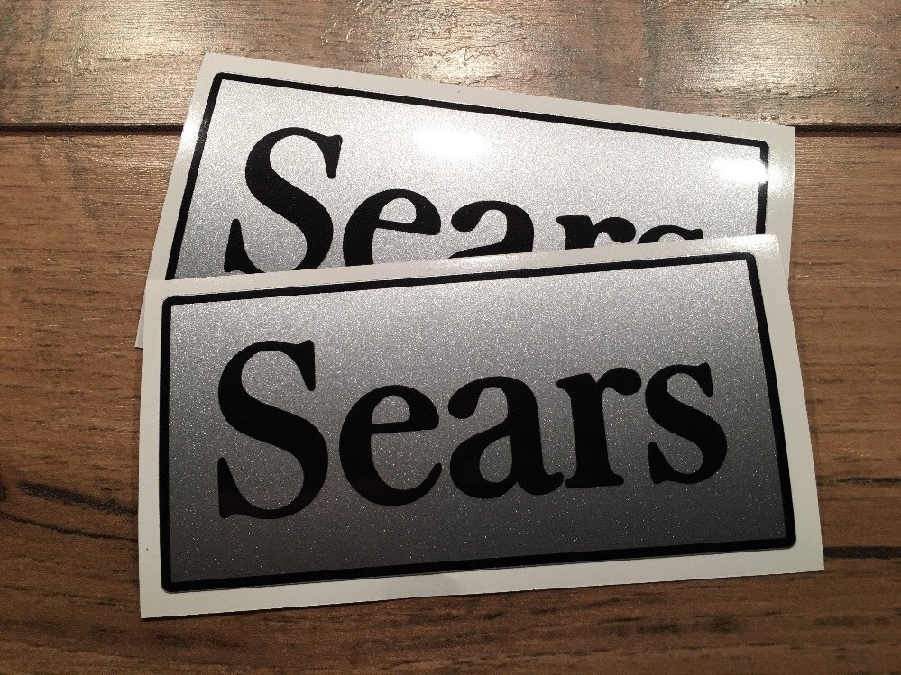 Sears Silver & Black Decal For Attachment To Craftsman Tractors 1970’s 2″x4″pair