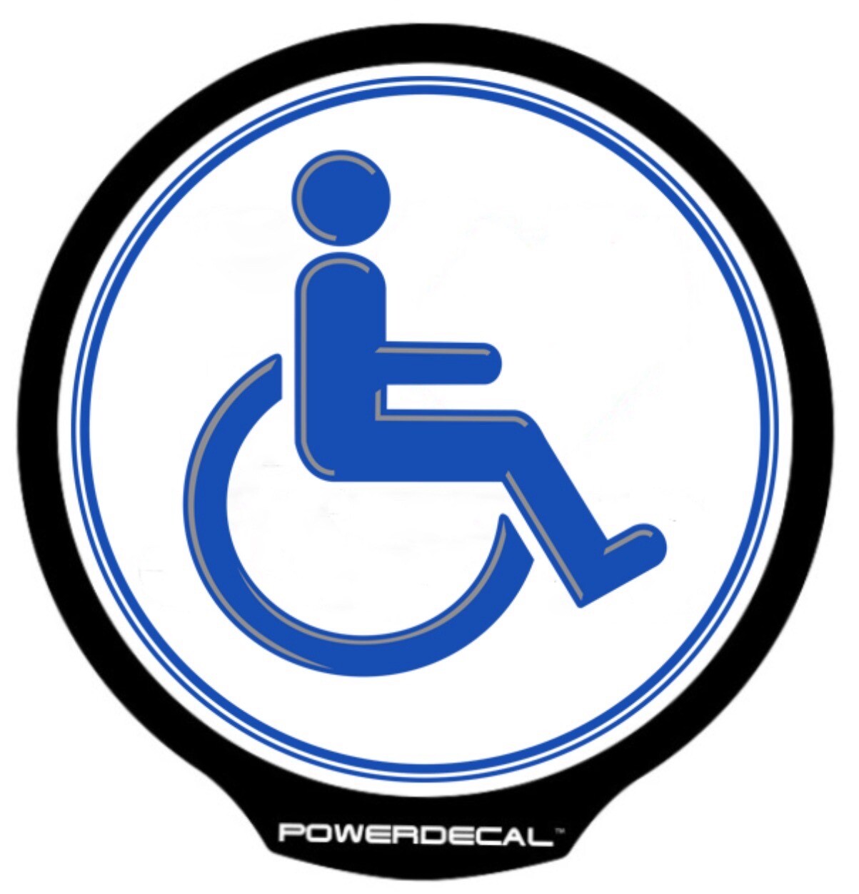 Handicap(White)Light Up Decal Powerdecal Backlit LED Motion Sensing Auto Decal