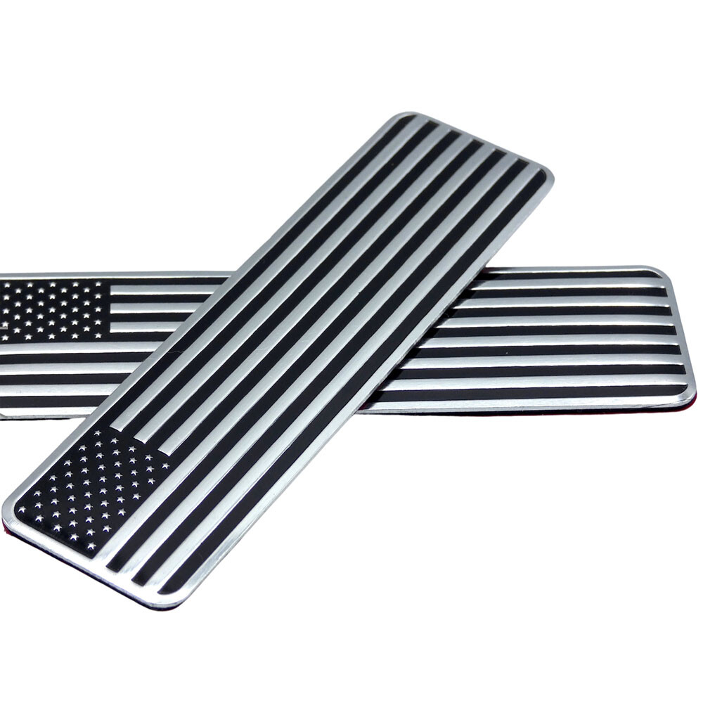 2Pcs Car Truck 3D Metal USA Flag Sticker American Decal Body Emblem Accessories