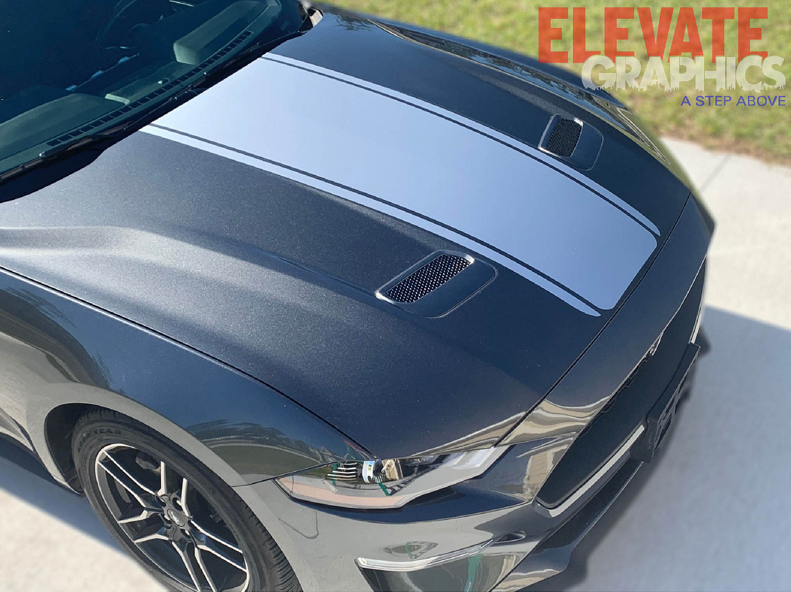 For Ford Mustang Decals Pony Rally Vinyl Hood Graphics Stripes Sticker 2015-2023
