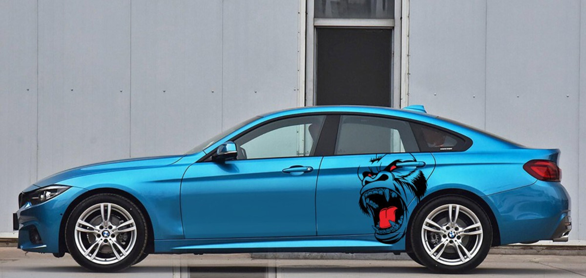 Horror Ape Totem DIY Sticker Car Side Door Fender Animal Vinyl Decals Waterproof