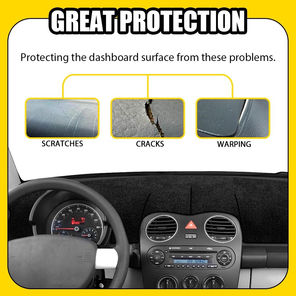 For Volkswagen VW Beetle 1998 -2010 Dash Cover Mat Dashmat Black Carpet USA 1-5X
