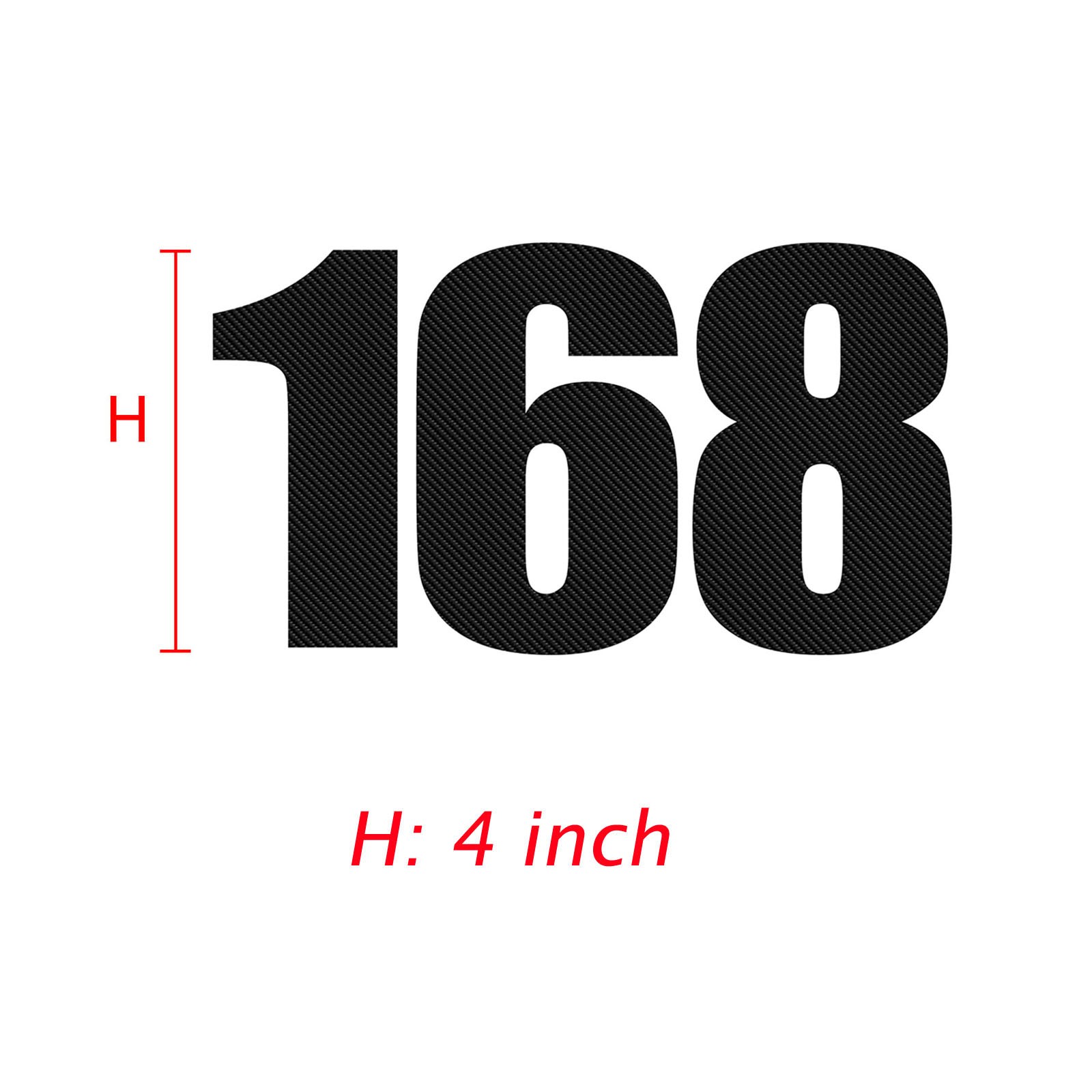 Personalized Carbon Fiber Motorsport Number Graphic Decal Car Racing Sticker x2