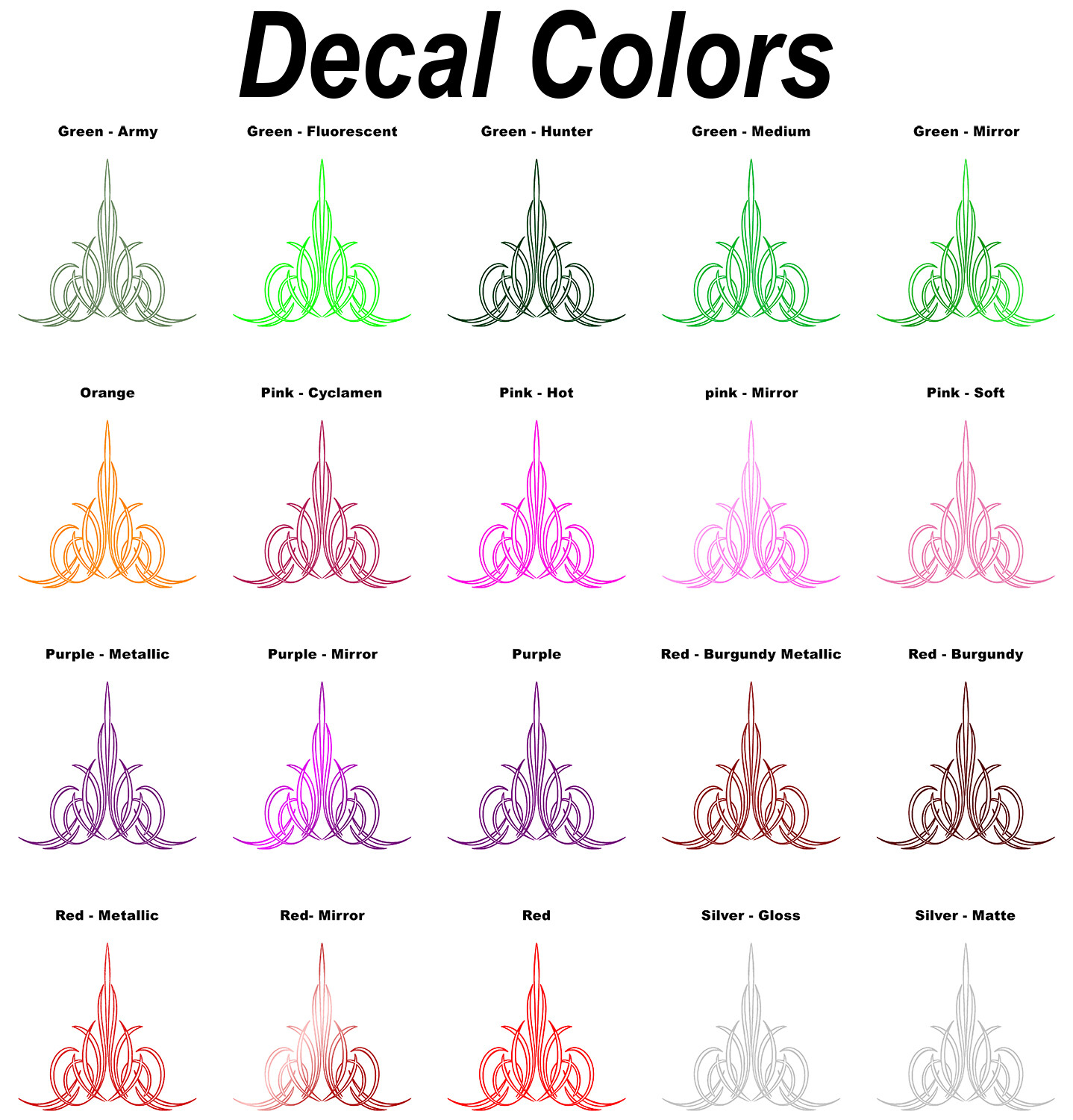 High-Quality Vinyl Pinstripe / Scroll Decal -Many Colors & Sizes- Free Shipping!
