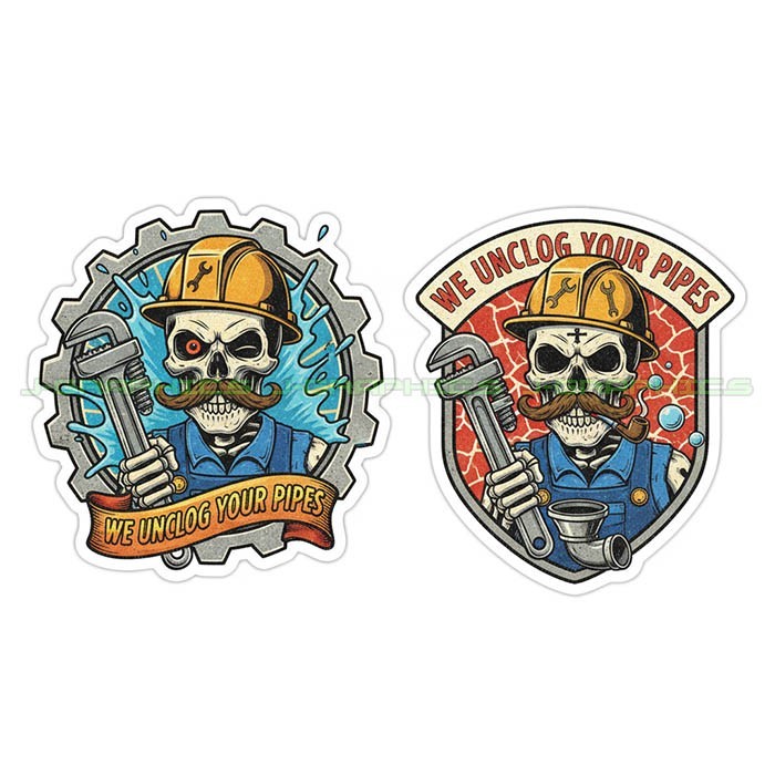 Plumber Plumbing Vinyl Decal Sticker Funny Trade 2 pack J