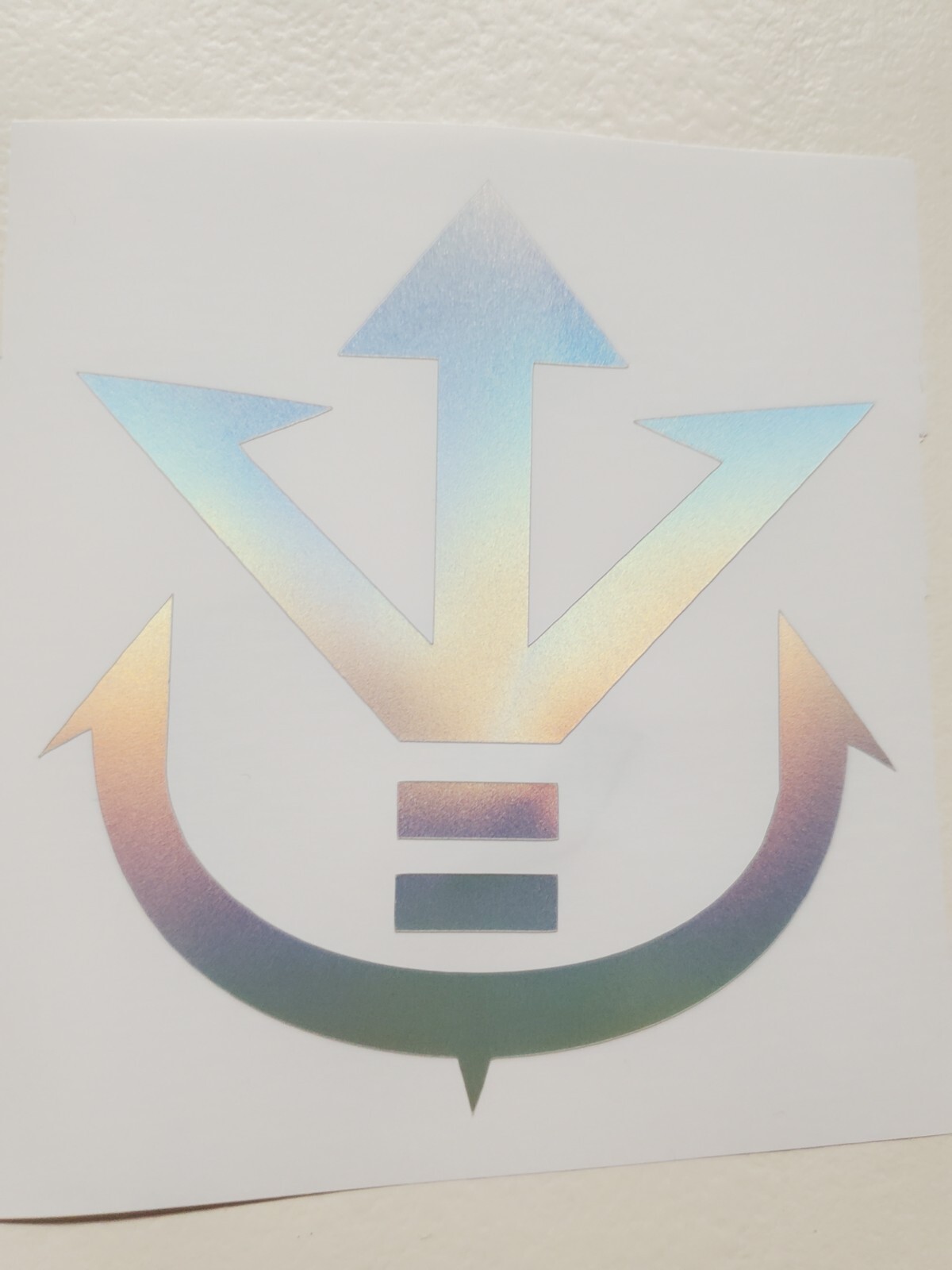 Saiyan Symbol Holo Silver Dragon Ball Z Vegeta Logo Sticker Vinyl Decal Window!