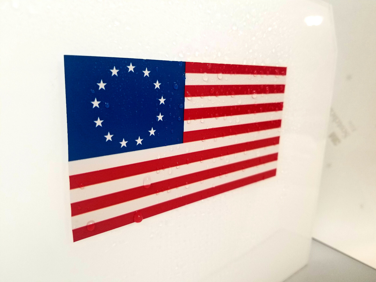2x USA American Flag Bumper Sticker Decal Betsy Ross 13 Colonies US Patriotic