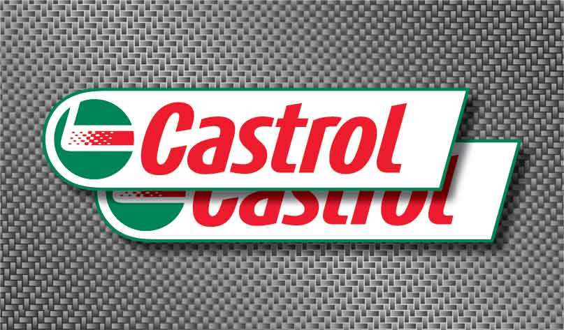 2x size 6″ Castrol Oil logo Decal Sticker Pegatina Vintage MotoGP Superbike