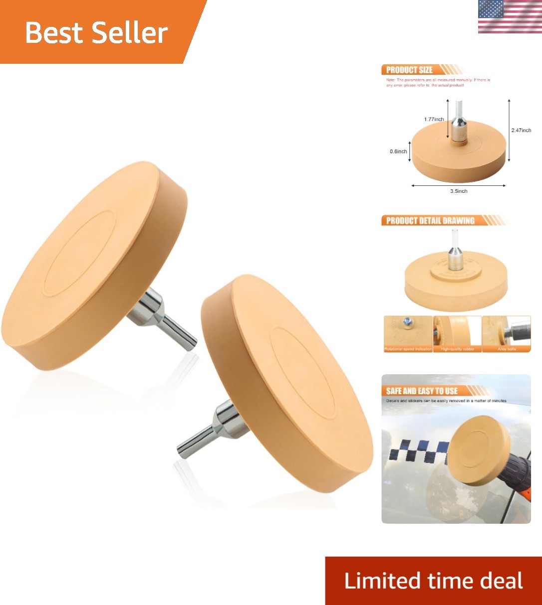High-Quality Rubber Car Decal Remover – Set of 2 for Effortless Adhesive Removal
