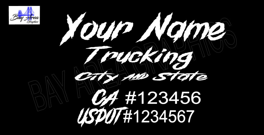 TRUCK DOOR COMMERCIAL DECALS SIGN CUSTOM SAME STYLE TEXT & DOT OUTDOOR VINYL X2