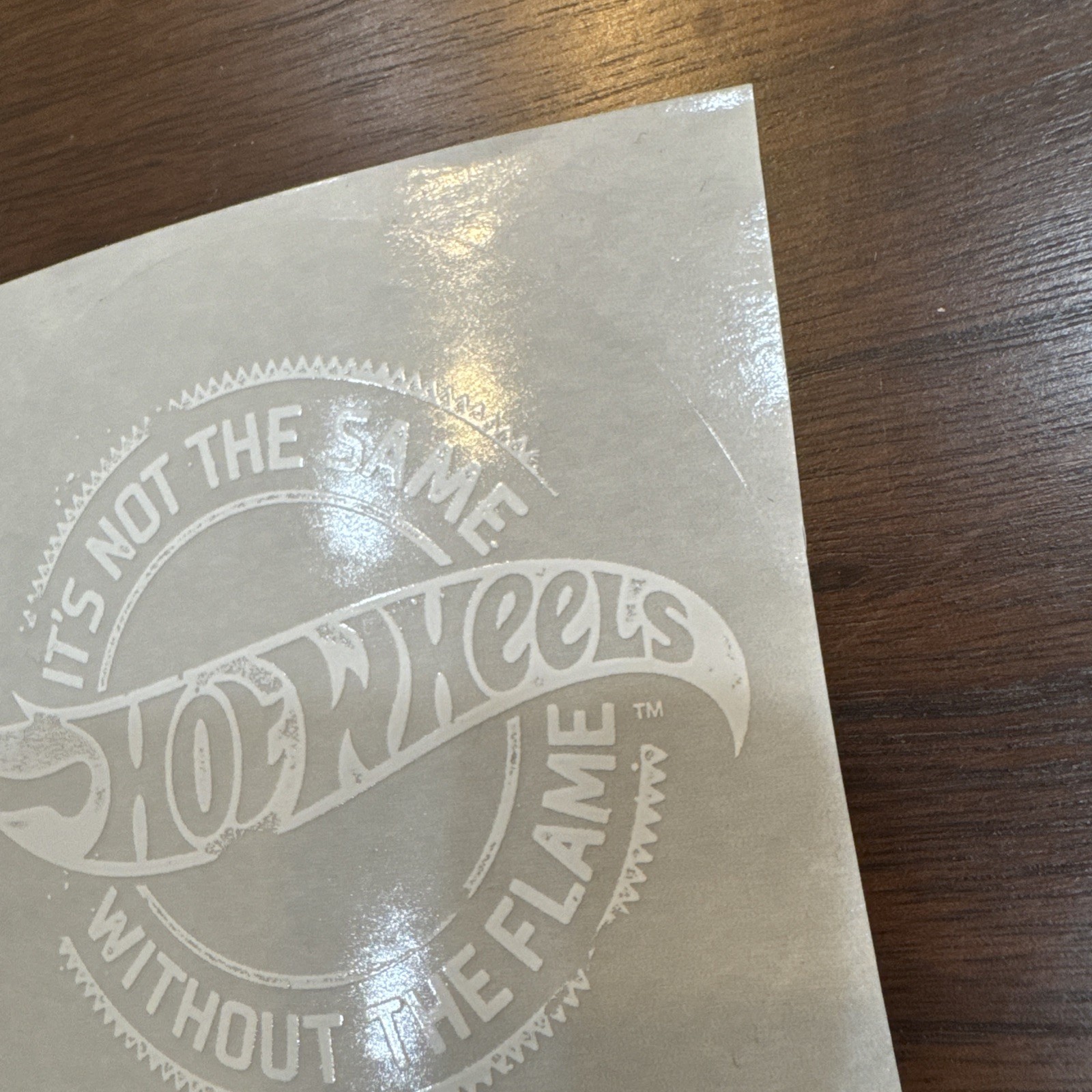 Original Hot Wheels Mattel Vinyl Decal Sticker Truck Car Window White Circle