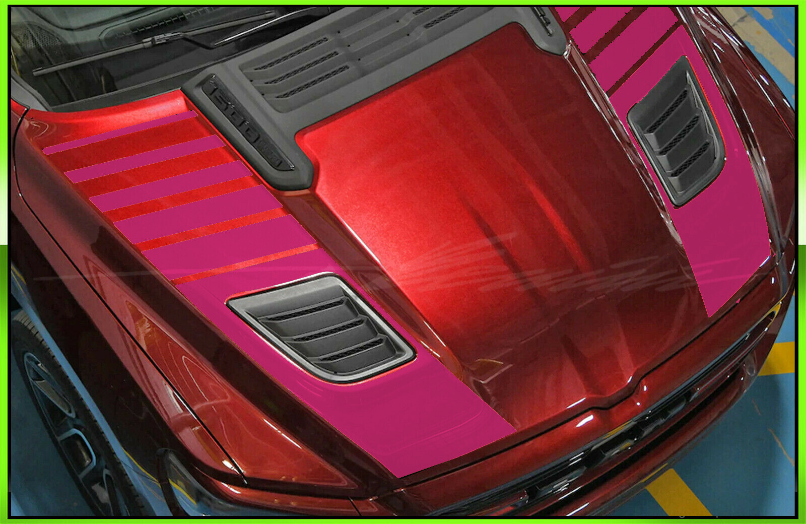 Strobe Hood Blackout Racing Stripes – Fits – 2019-2026 up Ram 1500