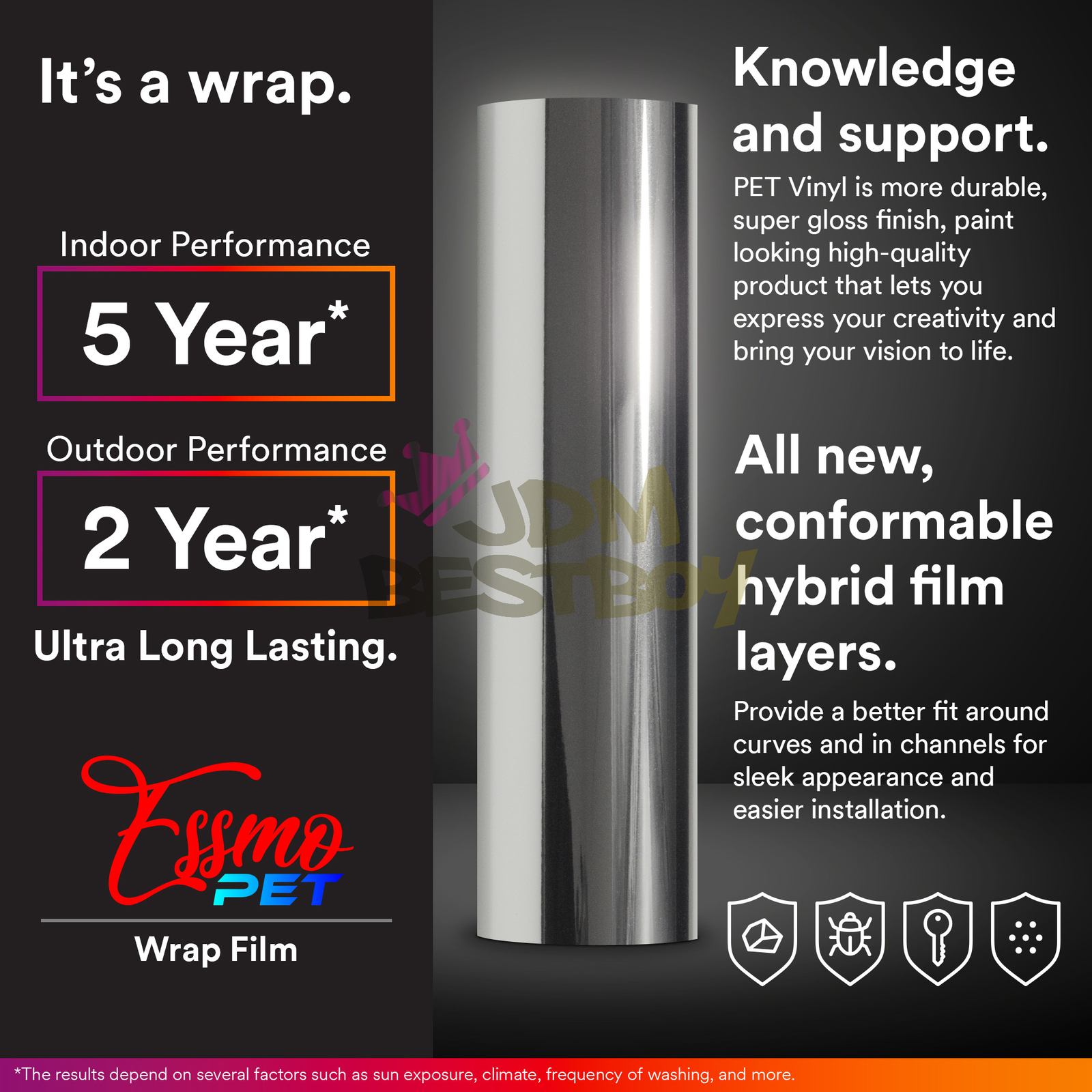 ESSMO PET Super Chrome Gray Stretch Car Vehicle Vinyl Wrap Decal Sticker Sheet