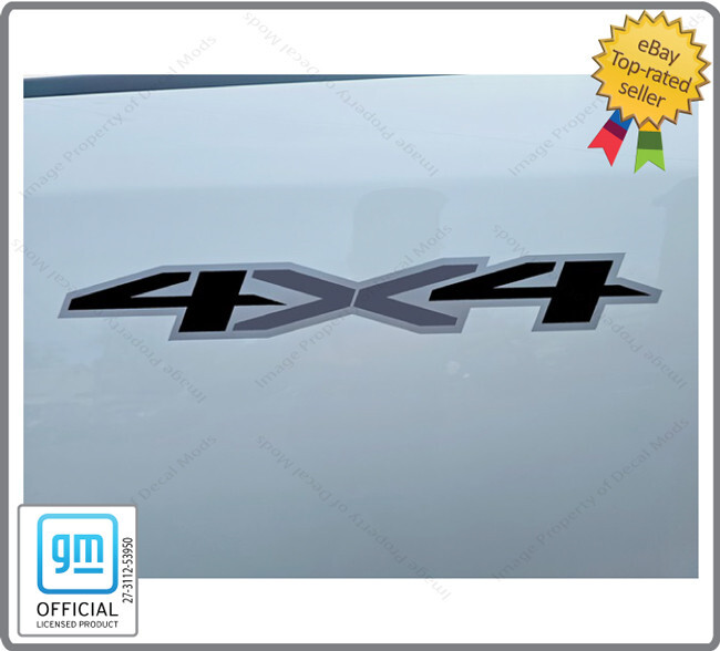 Set of 2 – 4×4 Decals Stickers Parts Side Chevy Silverado Gray Black GM FG5A8