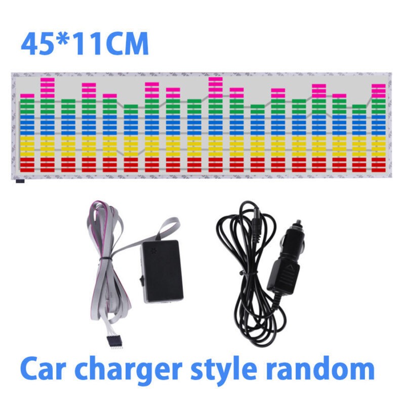 12V Car Music Rhythm Sticker LED Flash Light Sound Activated Equalizer Universal