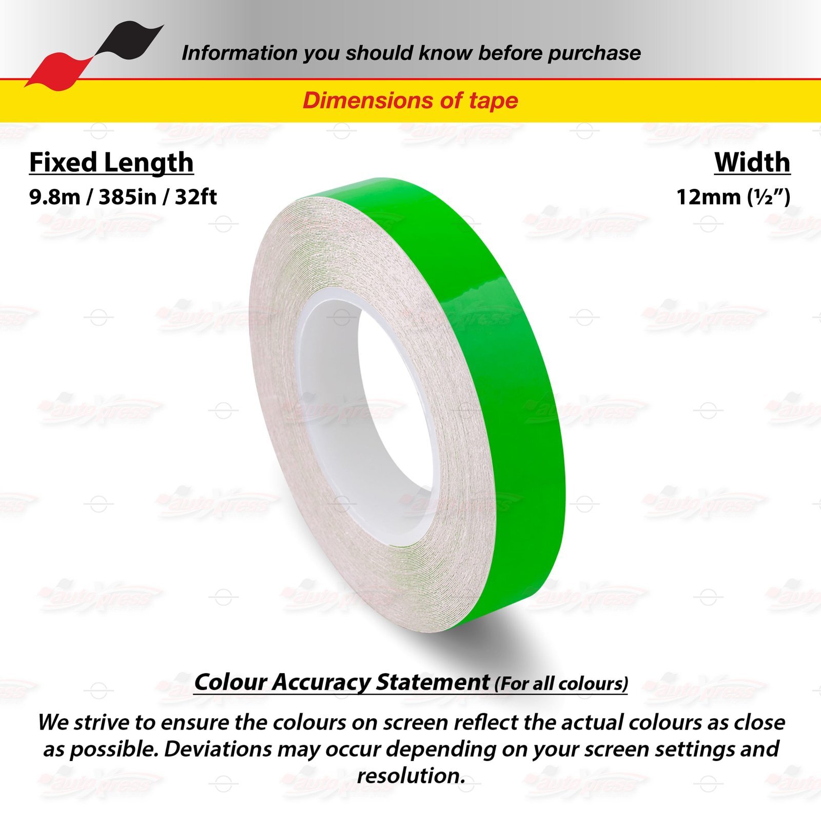 FLUORESCENT GREEN 1/2″ 12mm Roll PIN STRIPE PinStriping TAPE Decal Vinyl Sticker