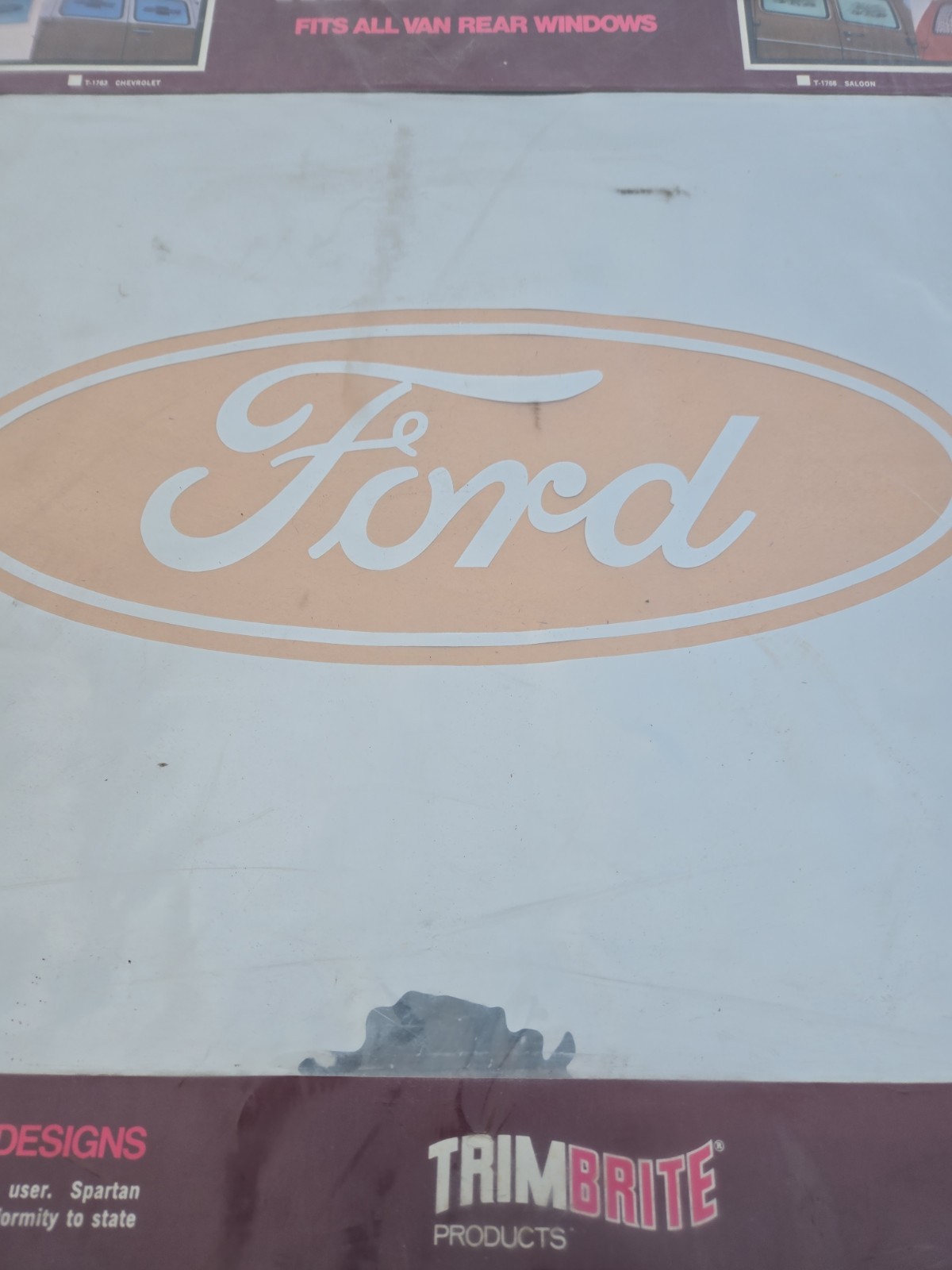 NOS Vintage Custom Van Rear Window Kit Decal Ford Solar ETCH Trim Brite