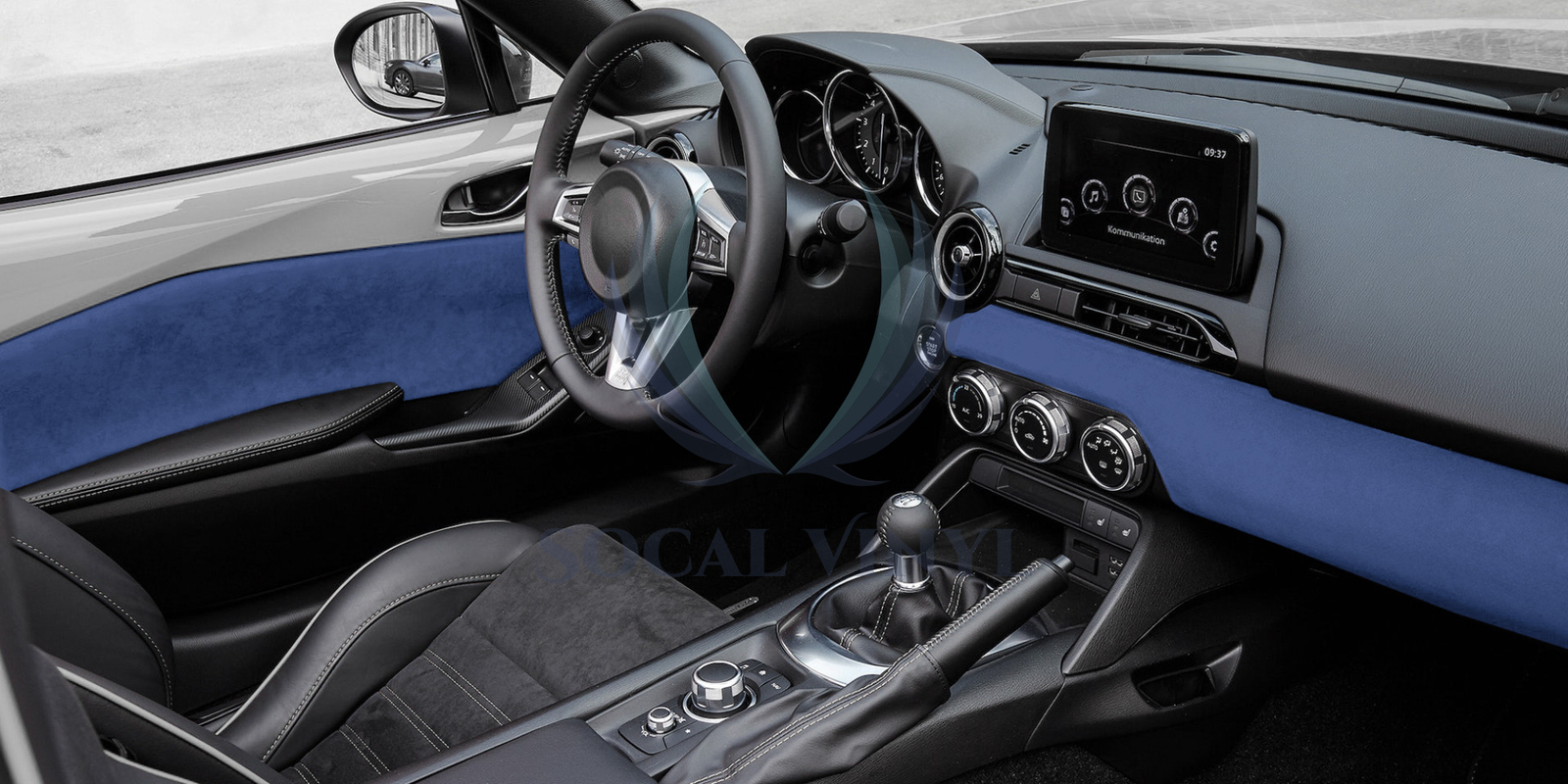 Velvet Stretchable Royal Blue Suede Textured Car Vinyl Wrap Sticker Decal Sheet