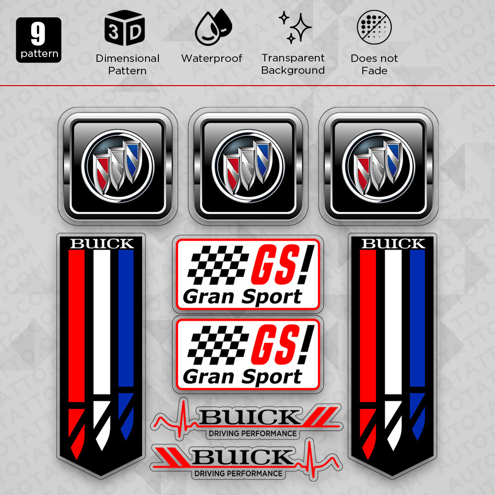 Buick Perofrmance GS Gran Sport Car Medal Logo Sticker Vinyl 3D Decal Decorate