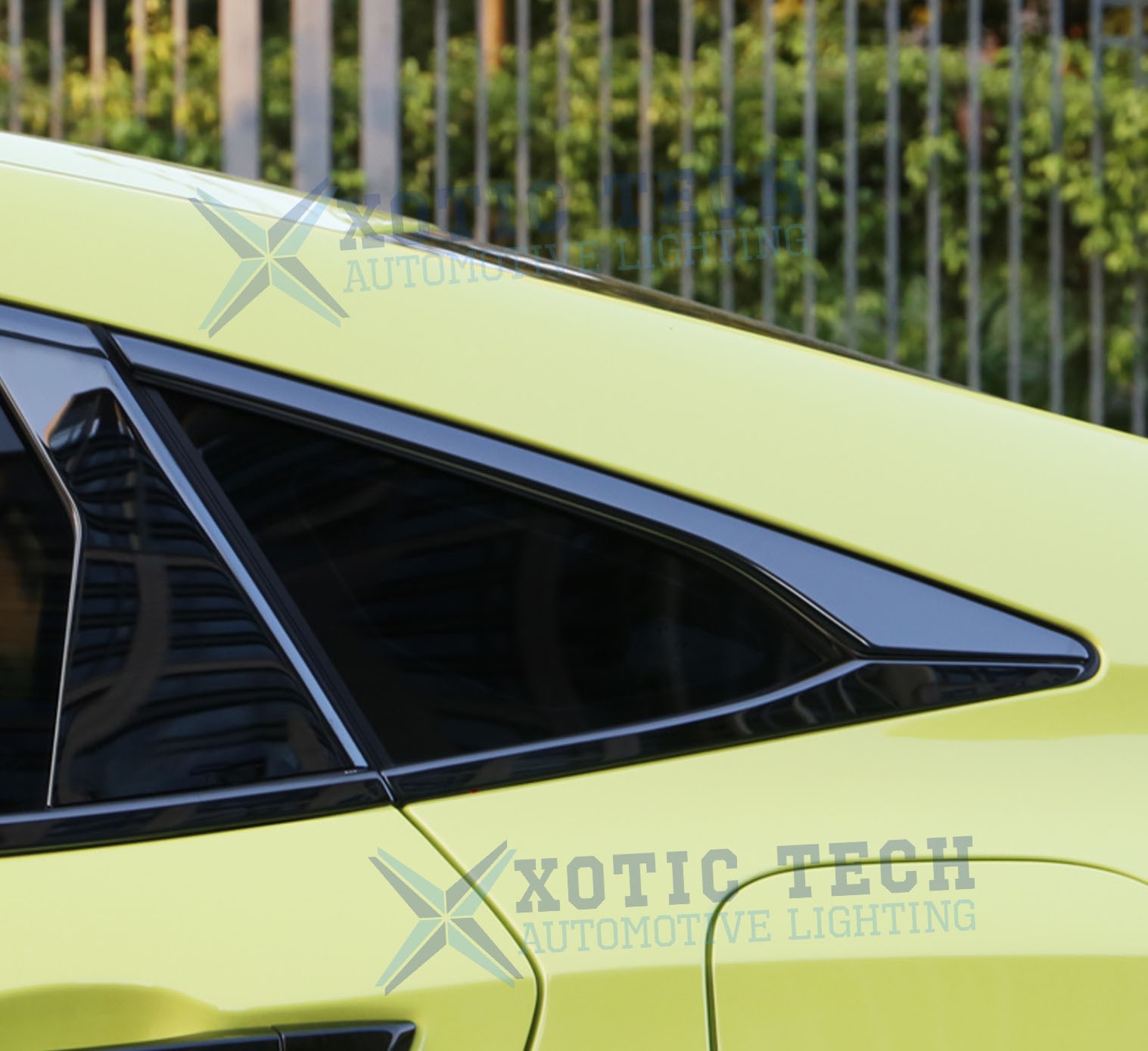 Glossy Black KK Vinyl Chrome Delete Blackout Side Window Cover For Civic 16-21