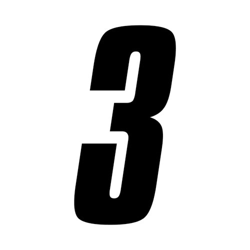 3 inch tall Black Race Number 3 racing numbers decals KTM 65 50 85 SX SFX CR CRF