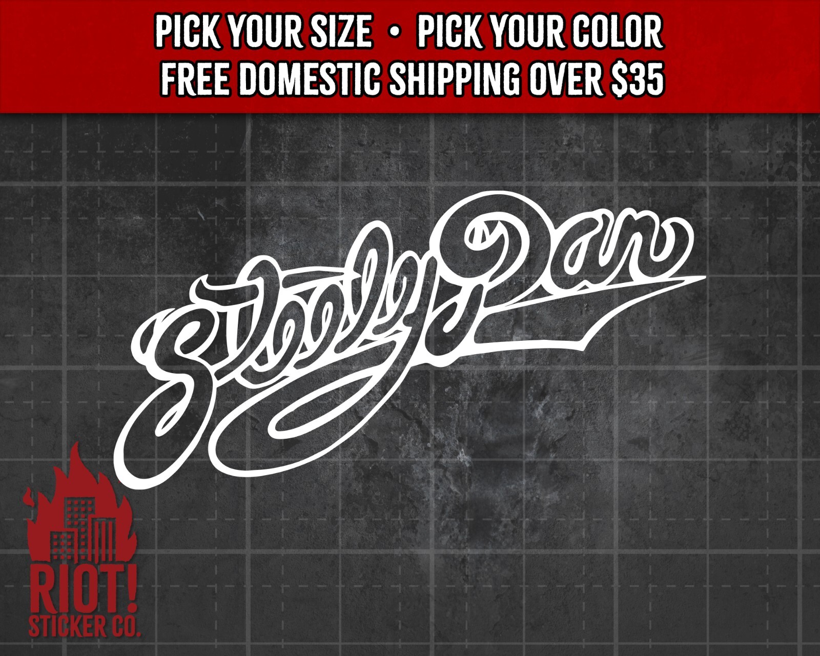 Steely Dan Logo Decal for Car Band Logo Sticker for Laptop Yeti Classic Rock
