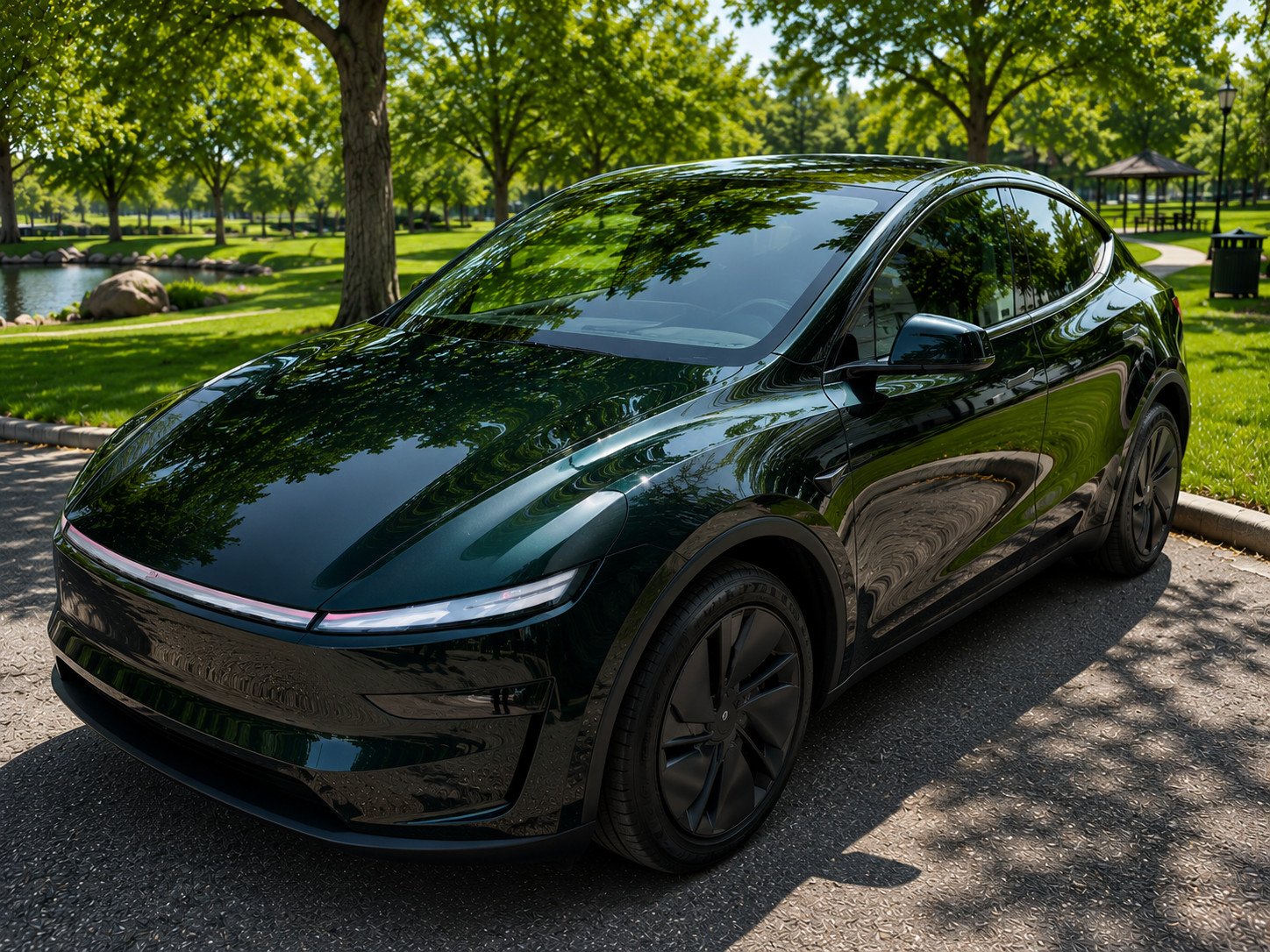 Ultra Gloss PET Liner Emerald Green Metallic Car Vinyl Wrap Film Air Release
