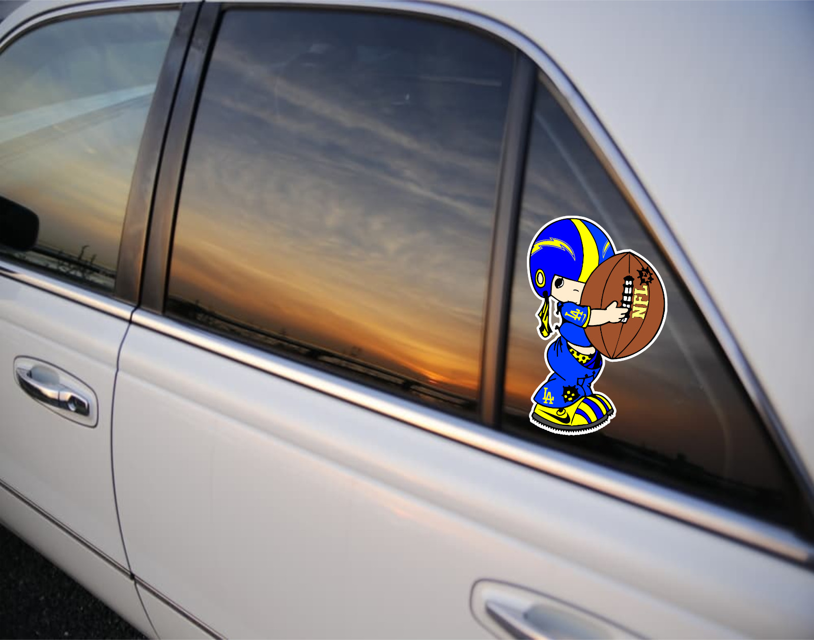 team themed PM sticker decal NEW 6 inch laminated easy to apply, 5 year waranty