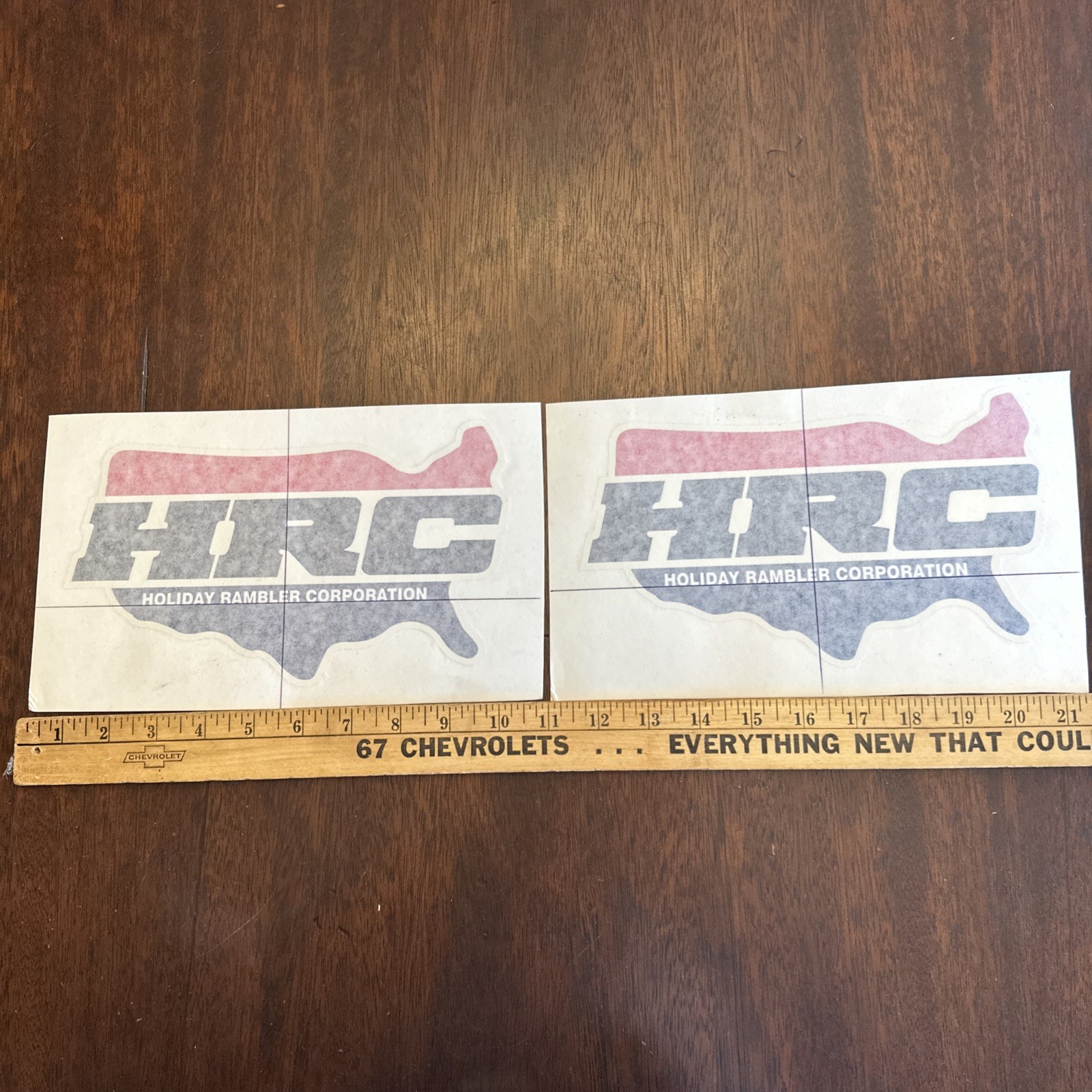 Pair Holiday Rambler Logo Decal For Vintage Campers RV Exact Reproduction