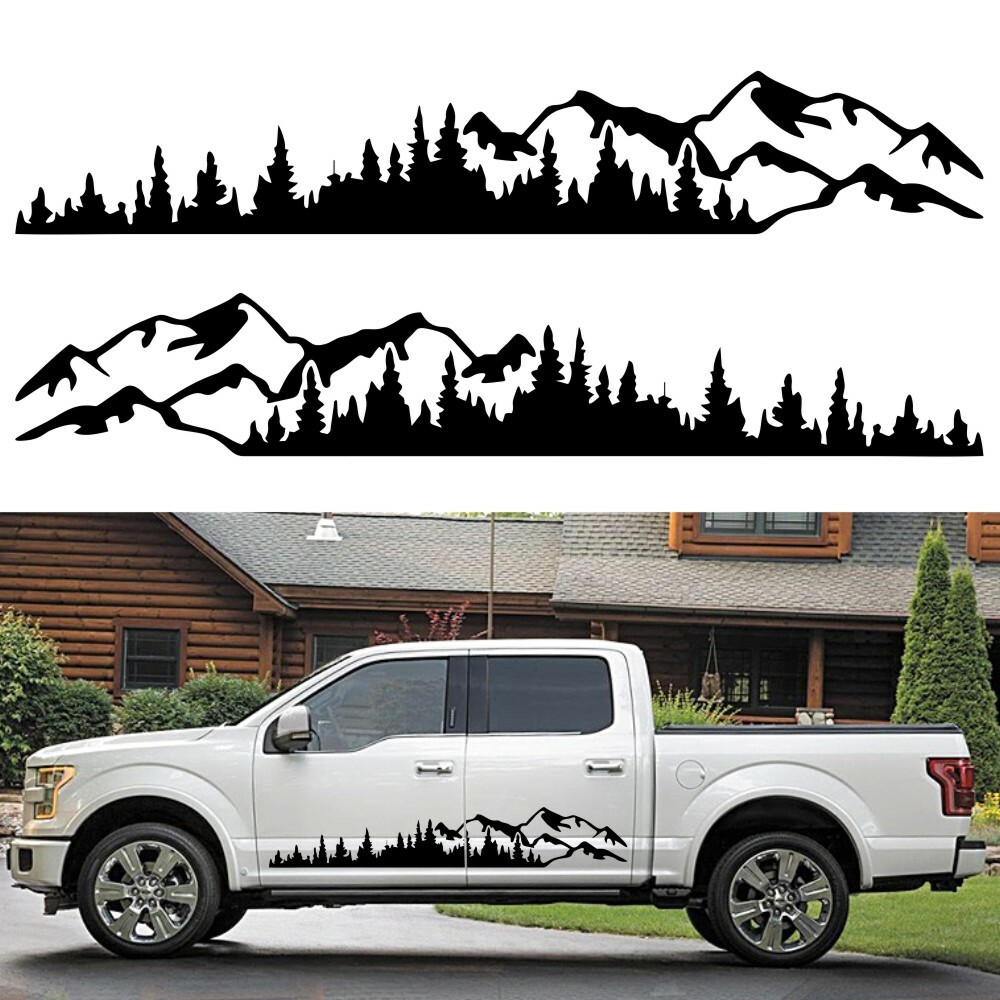 190x32cm Tree Mountain Forest Decal Vinyl Sticker For Car Truck SUV Side Body