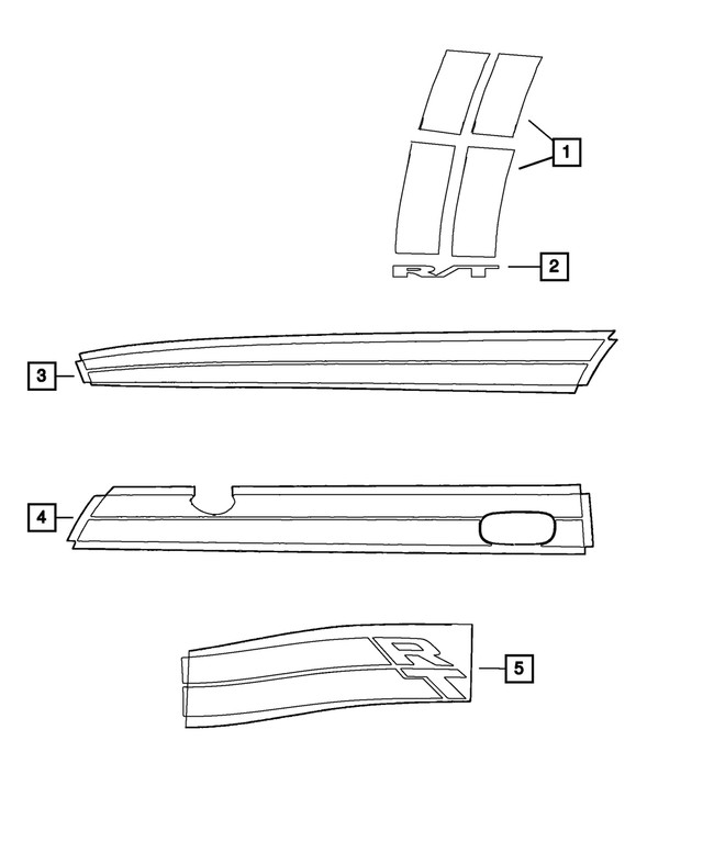 Genuine Mopar Front Door Decal Right 1LW68RXFAB