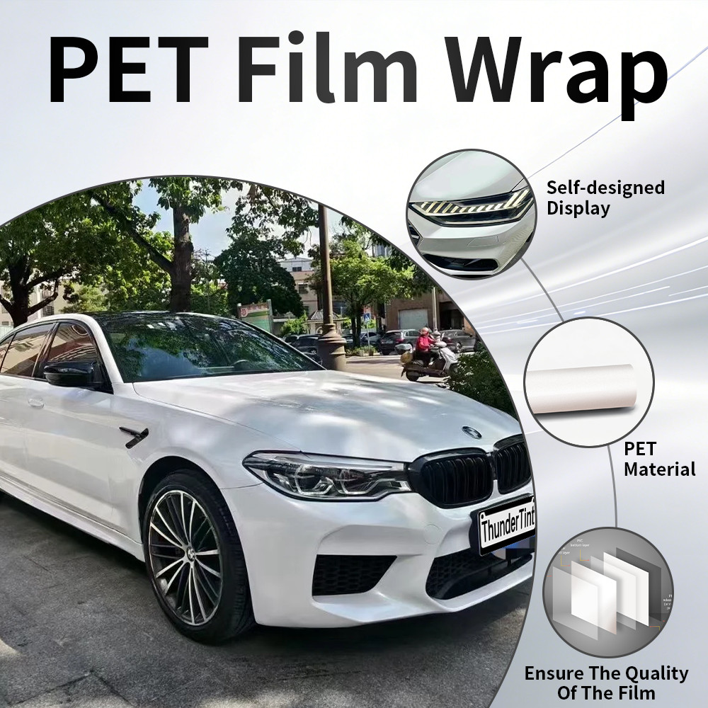 Pearl White Premium Ultra Gloss PET Liner Self Adhesive Vinyl Wrap Air Release