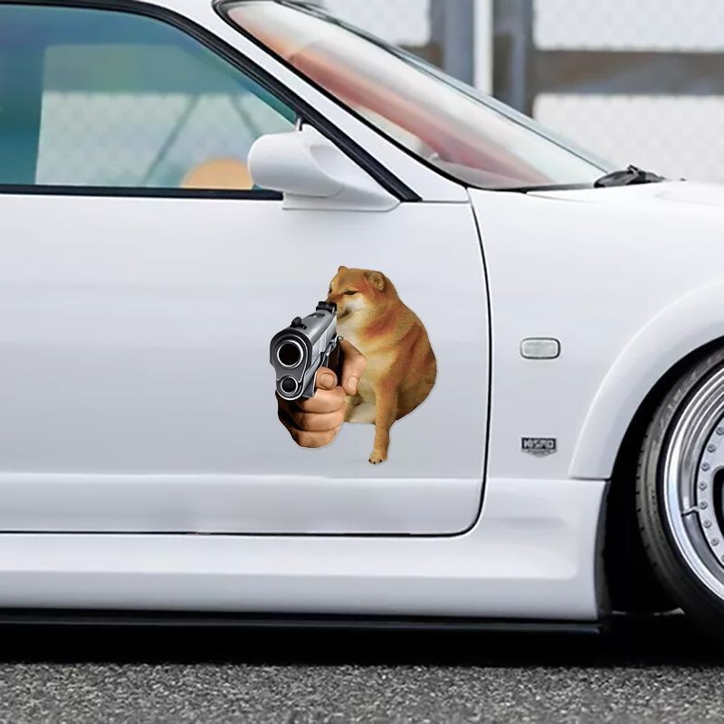 Doge MEME Smudge the cat Face Cheems Decal Sticker Window Truck Car Bike Laptop