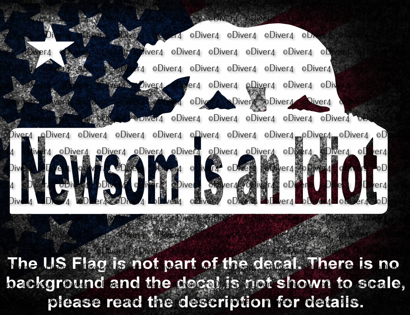 Newsom Is An Idiot California Bear Car Van Truck Vinyl Decal US Made US Seller