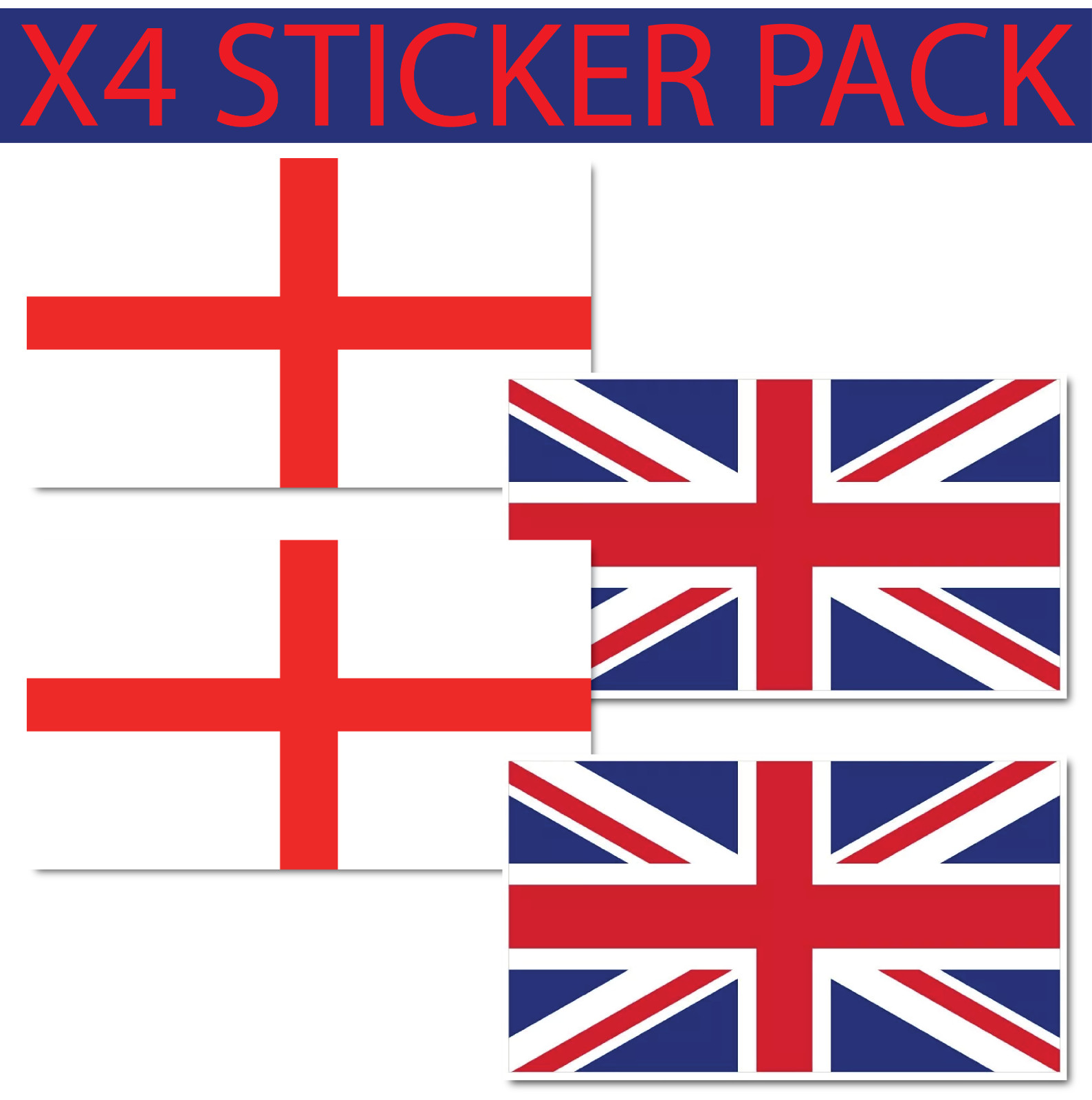 UNITED KINGDOM-ENGLAND Flag Pair, Union Jack & English Flag Sticker, Decal 125mm