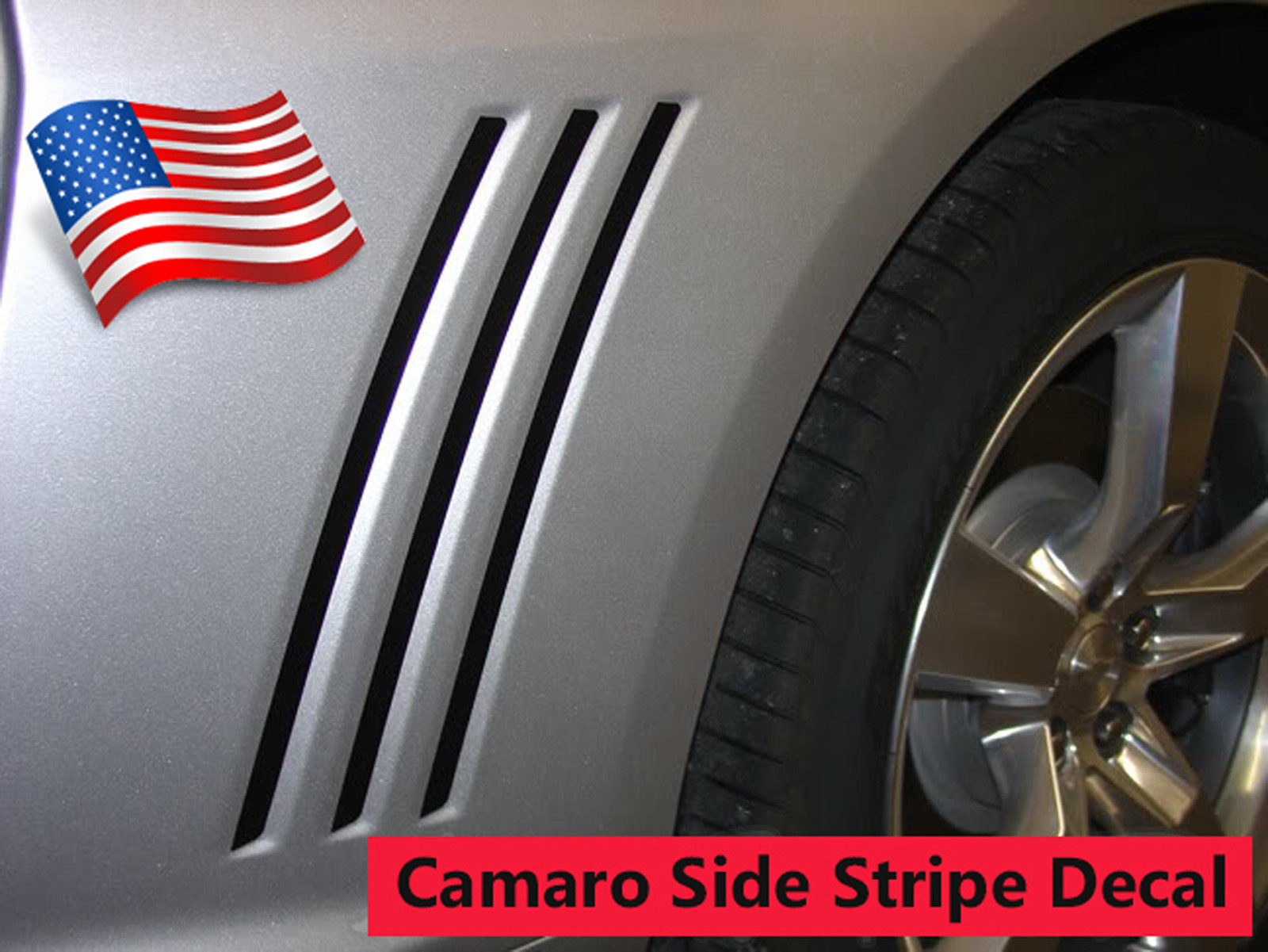 2014 2015 Chevy Camaro Side Vent Inserts Decals Stripes Inlays – BLACK