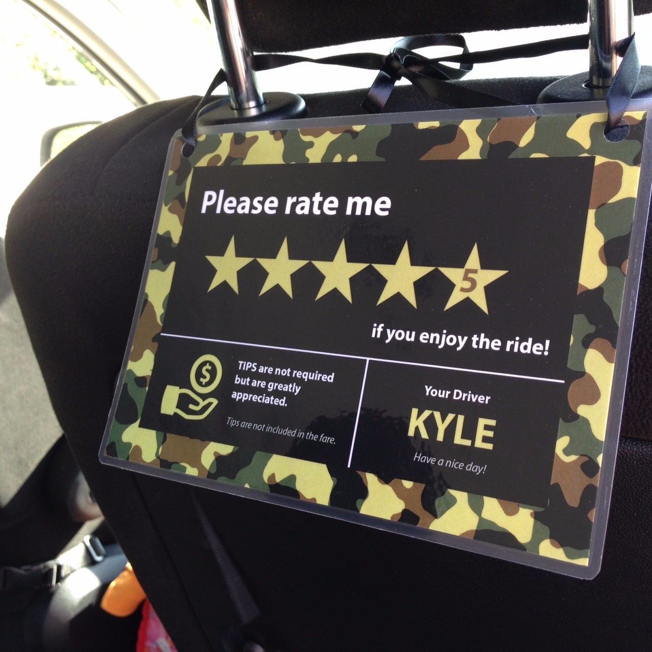 2 x 5 Star Ratings Sign Designer Car Sign Custom Made with Your Name