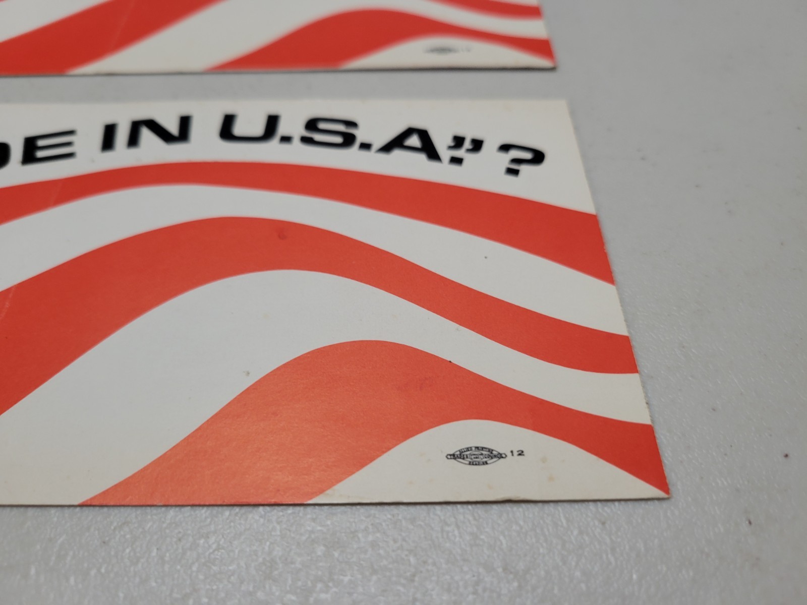 2x Vintage Does the Label Say Made in USA? Union Label Sticker Trades Council