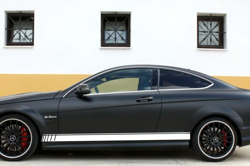Car Sticker Rally Stripes Racing 78” for C63 Vinyl Lower Door Panel Decal ZC925