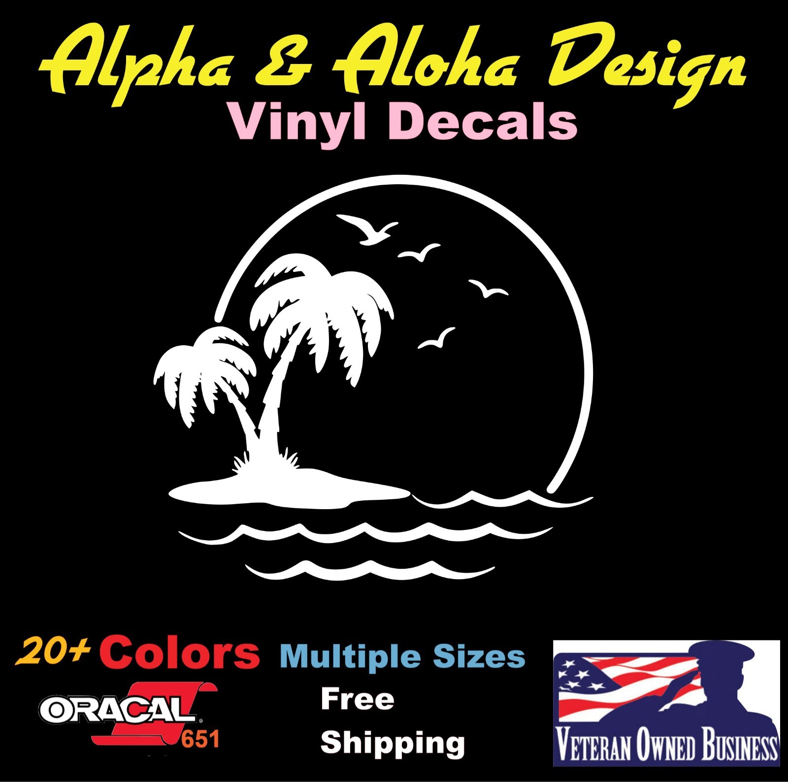 Beach Palm Tree Vinyl Decal Truck Car Sticker Laptop Window