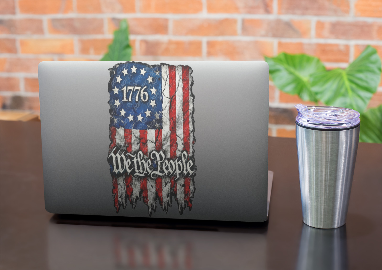 1776 We The People American Flag Vinyl Decal Distressed USA Car Window Sticker